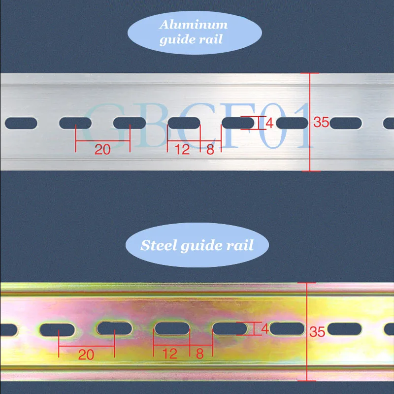 Universal Type C45 DIN Rail Terminal Blocks Relay Contactor AC Contactor Lead Guide Rail Way 35mm Wide 1mm high 10-20cm length