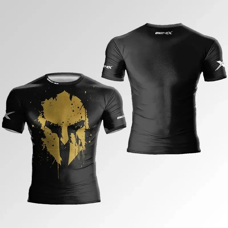 Summer New Men\'s Fitness Sports T-shirt 3D Muscular Men Tough Guy Style Tee Shirts Fashion Gym High Quality Short Sleeve Man Top
