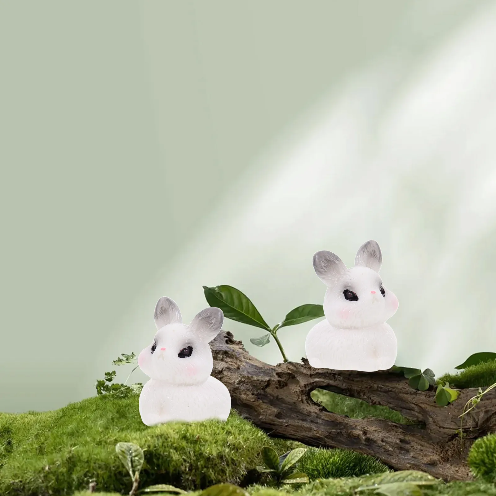 

10 Pcs Miniature Bunny Rabbit Decor Cartoon Figurines Resin Statue Adornment Desk Garden Trinkets Cake Toppers