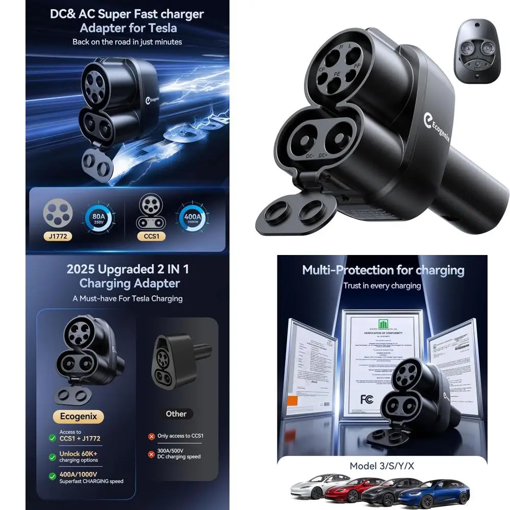 

Upgraded 2In1 CCS & J1772 to Tesla Adapter, 250KW Fast CCS1 to Tesla Charging Adapter, ONLY Fit for Tesla Model Y, 3, S, X, Comp