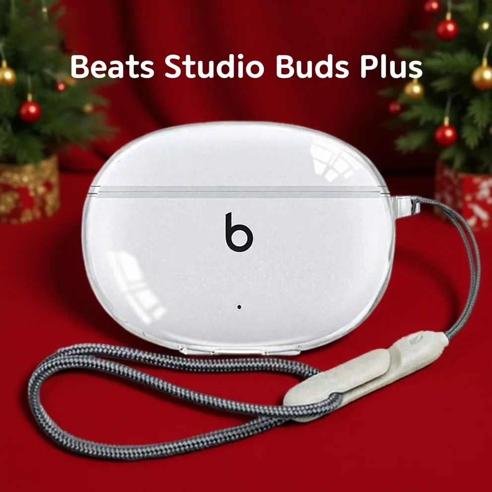 Navidad nuevo 2026 Funda transparente para New Beats Studio Buds Plus Funda Funda transparente para auriculares Funda para auriculares inalámbricos a prueba de golpes