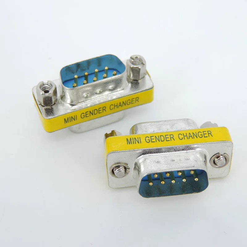 Adaptador de enchufe VGA DB9 de 9 pines, Mini cambiador de género, serie RS232, A7