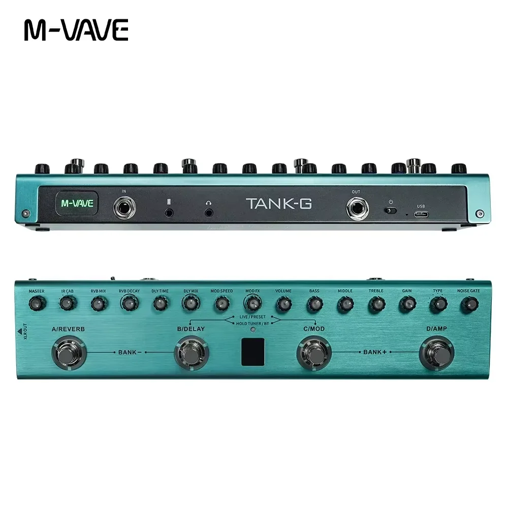 M-VAVE Tank-G Guitar Multi-Effects Pedal Rechargeable 36 Presets 9 Preamp Slots 8 IR Cab Slots 3 Modulation/Delay/Reverb Effects