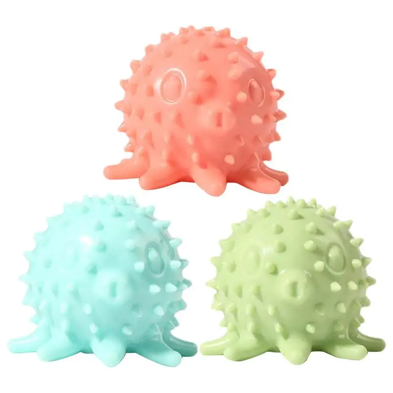 Teeth Cleaning Toys For Dogs Interactive Octopus-Shaped Pet Teether Natural Rubber Tough Toys Pet Entertainment For Small And