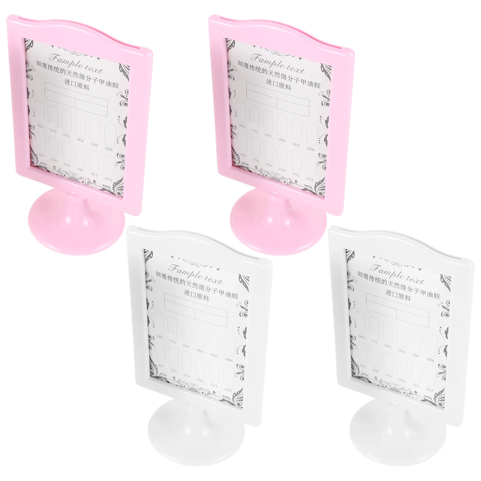 

4 Pcs Photo Frame Table Desk Double Sided Holder Plastic Pp Stand Family Frames Office