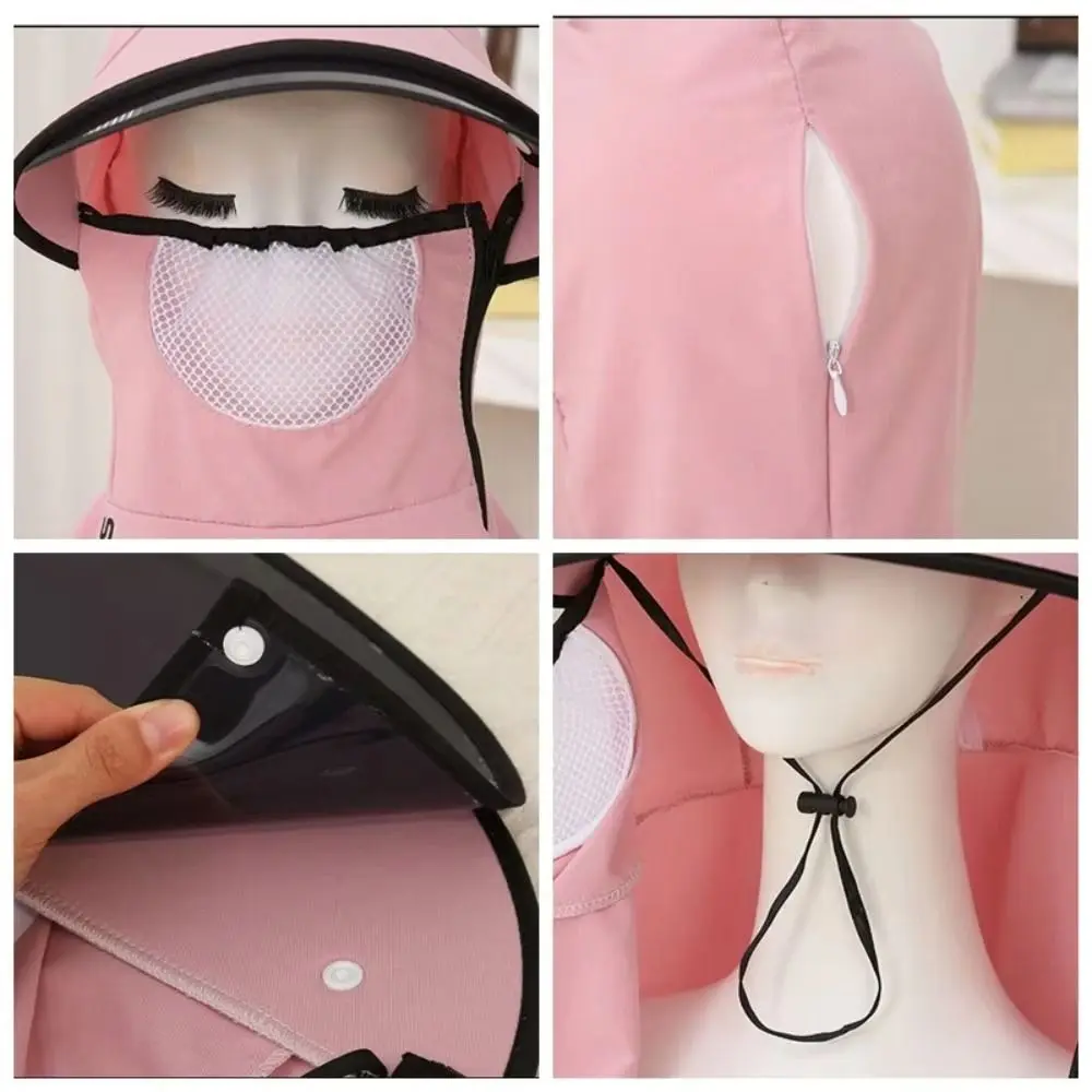 قبعة صيفية لحماية الرقبة، قبعة واقية من الشمس بحافة واسعة قابلة للتنفس مع شال كبير مضاد للأشعة فوق البنفسجية للحماية من الشمس