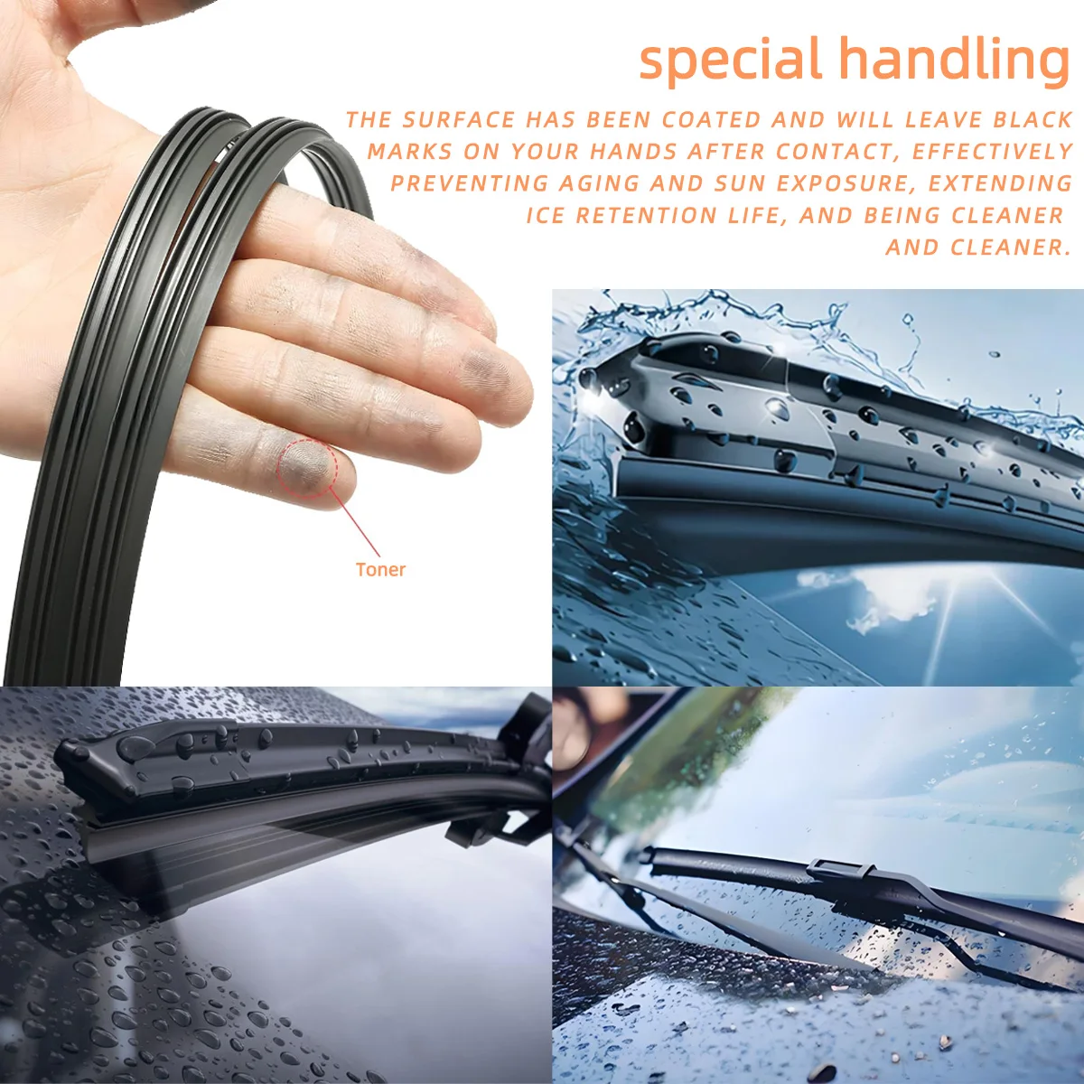 Car windshield rubber strip wiper 6mm car wiper blade 14 