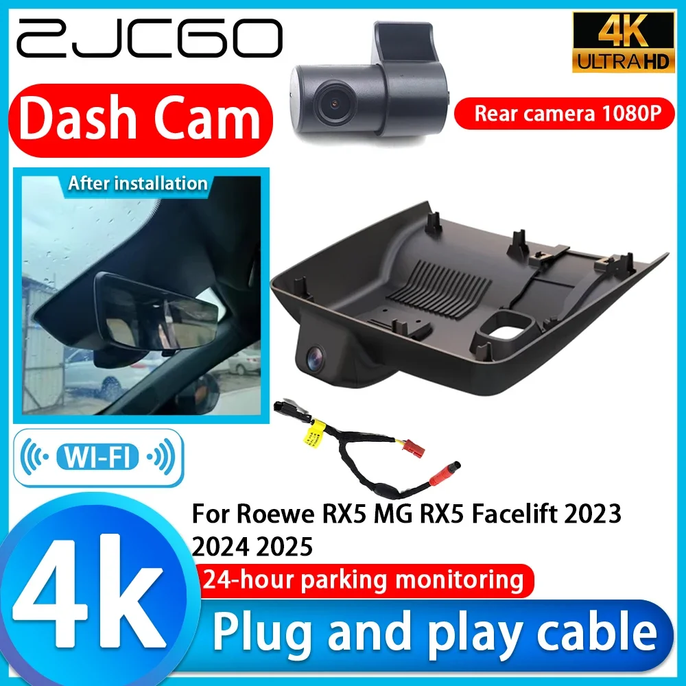 ZJCGO Video Recorder 4K UHD Plug and Play DVR Dash Cam for Roewe RX5 MG RX5 Facelift 2023 2024 2025