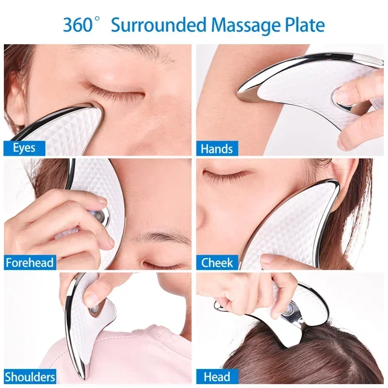 Electric Facial Gua Sha Massager EMS Heated Vibration Scraping Tightening Anti Wrinkles Double Chin Face Care Lifting Device