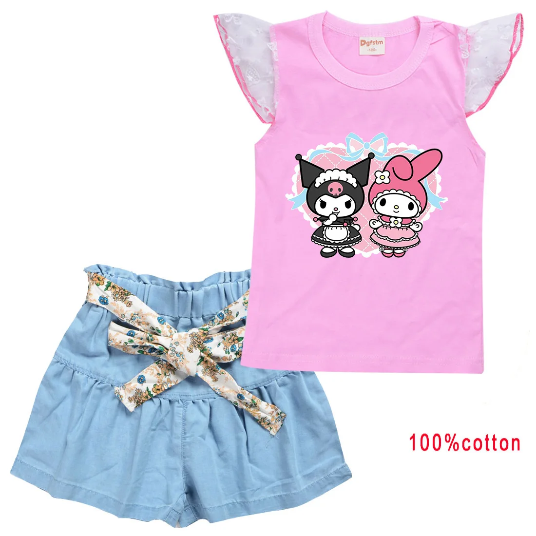 

My Melody Girls Clothing Outfits Summer T-shirt Shorts 2pc/Sets Clothes Casual Sports Tracksuits