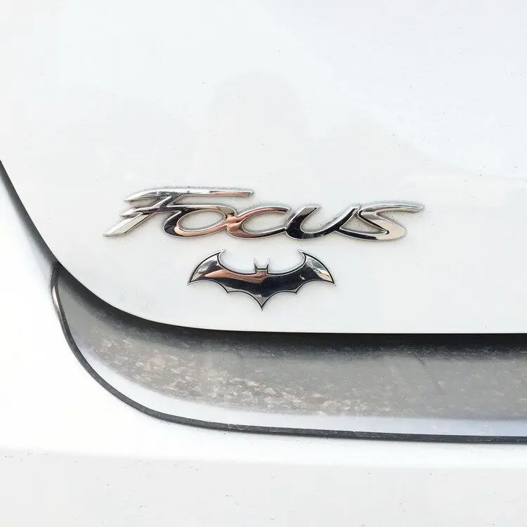 Motorcycle 3D Metal Bat Auto Halloween Decorations Sticker Metal Badge Emblem Tail Decal Motorcycle Car Accessories