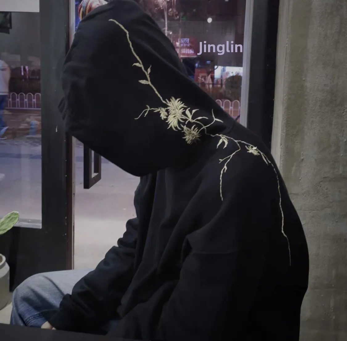 

Gold Flower Embroidered Hoodie Sweatirt Men's Fce Lined Loose Fit Retro American Sle Outerwear for Women Casual Autumn...