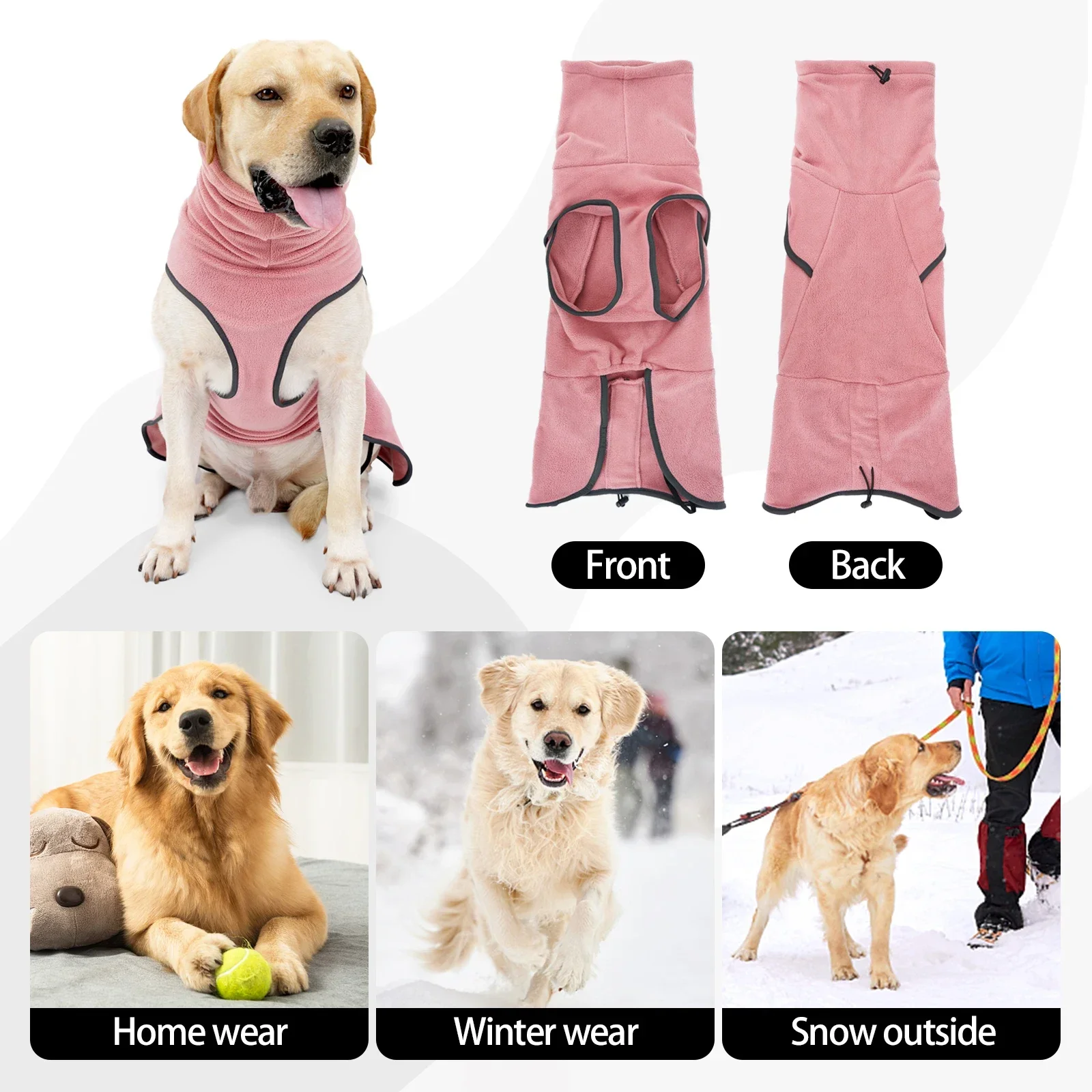 Dog Fleece Sweater Warm Pullover Fleece Dog Jacket Soft Thickening Pet Shirt Pet Clothes for Small Medium Large Dogs