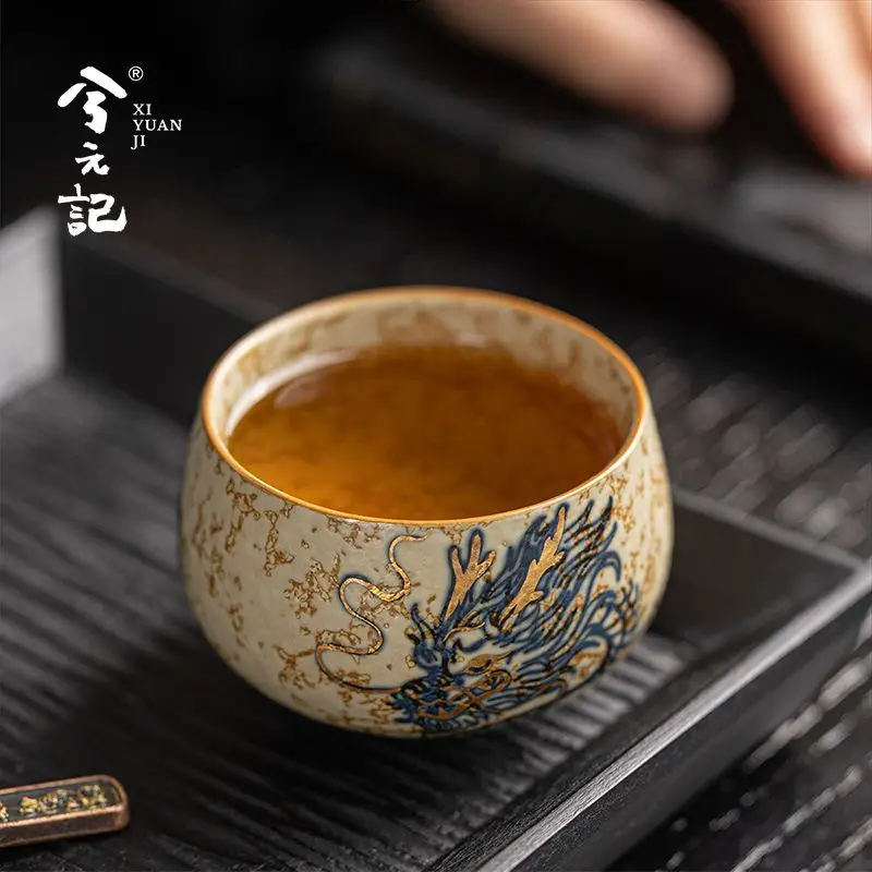 

Hand-Painted Blue And White Porcelain Master Single Ceramic Dragon Men's Personal High-End Cup Tea Vessel Gift