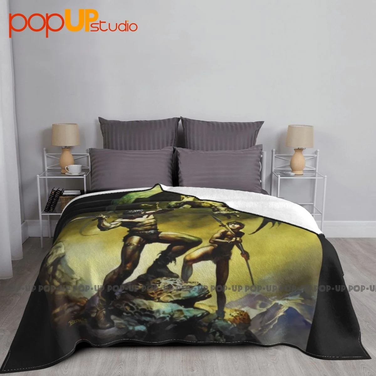 Conan The Barbarian Aquilonia Boris Vallejo Blanket Plush Fashion All Season Faux Fur Mink Machine Washable