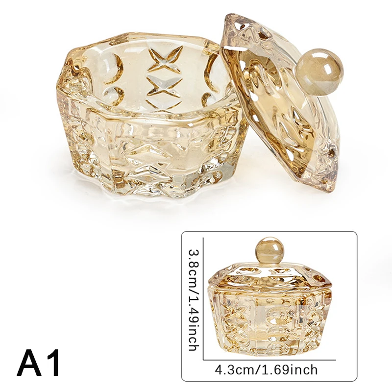 Nagelpoederhouder Container Schotel Cup Kristalglas Acrylpoeder Vloeibare nagelpen Wasbekerhouder Apparatuur Nail Art Tools