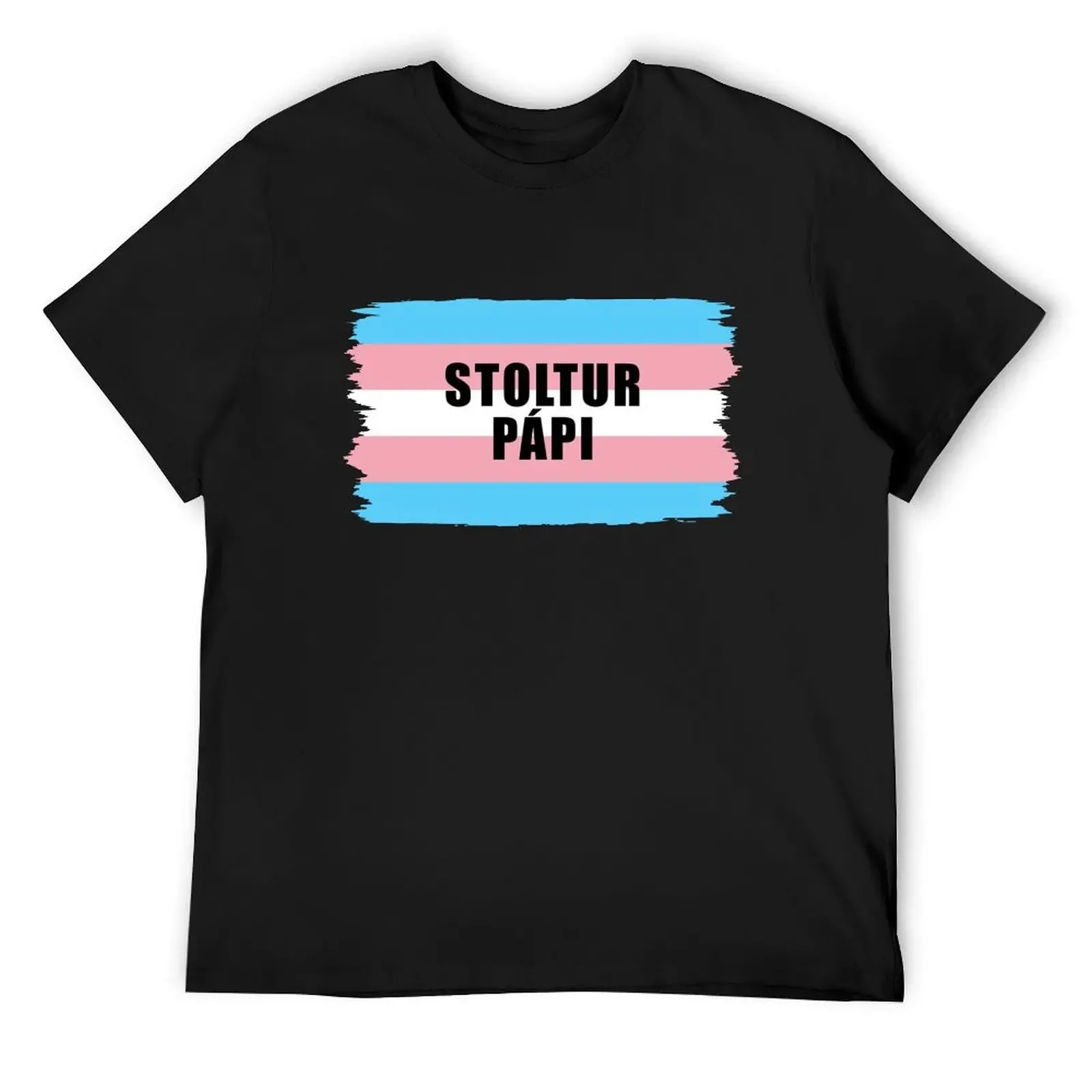 Trans fáni- Stoltur pápi T-Shirt oversizeds Short sleeve tee rapper graphic tees tees black t-shirts for men