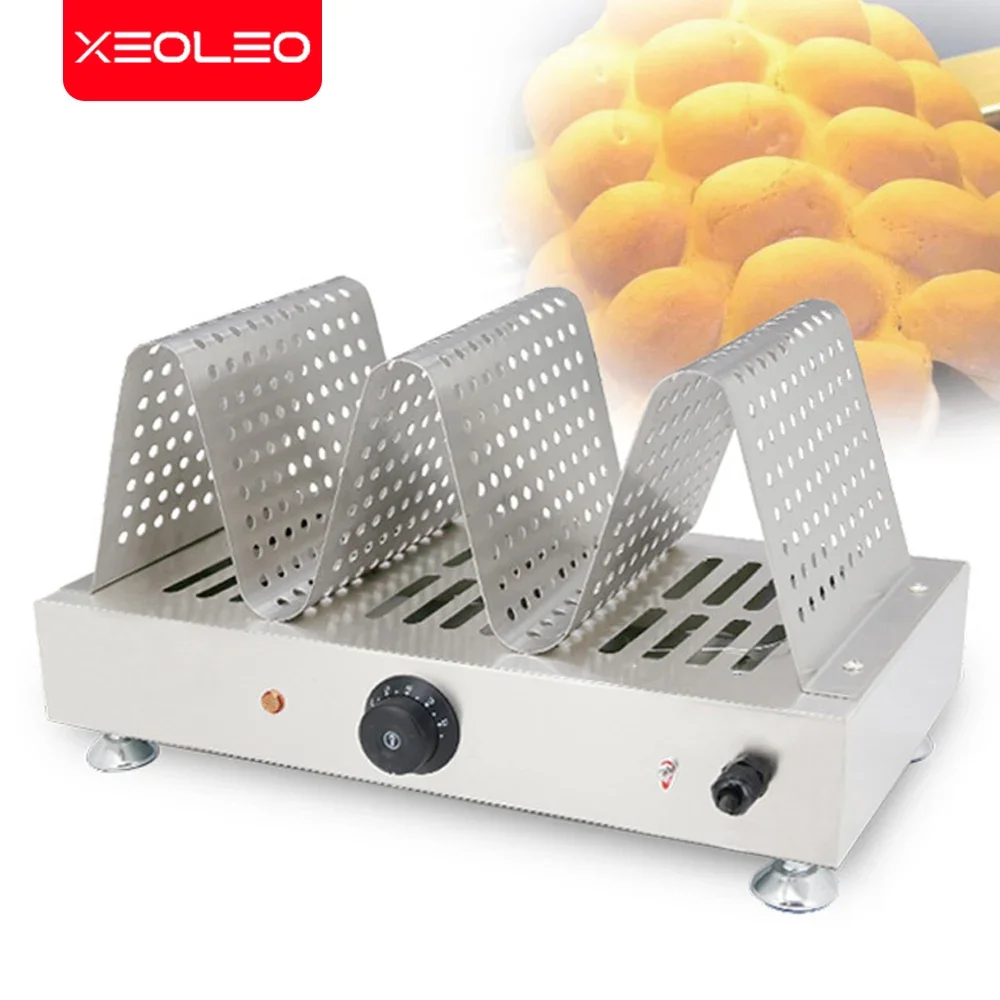 XEOLEO 1600W Hongkong Eggs bubble Waffle Maker Keep Warm Shelf Commercial Egg puff Fresh-keeping Plate