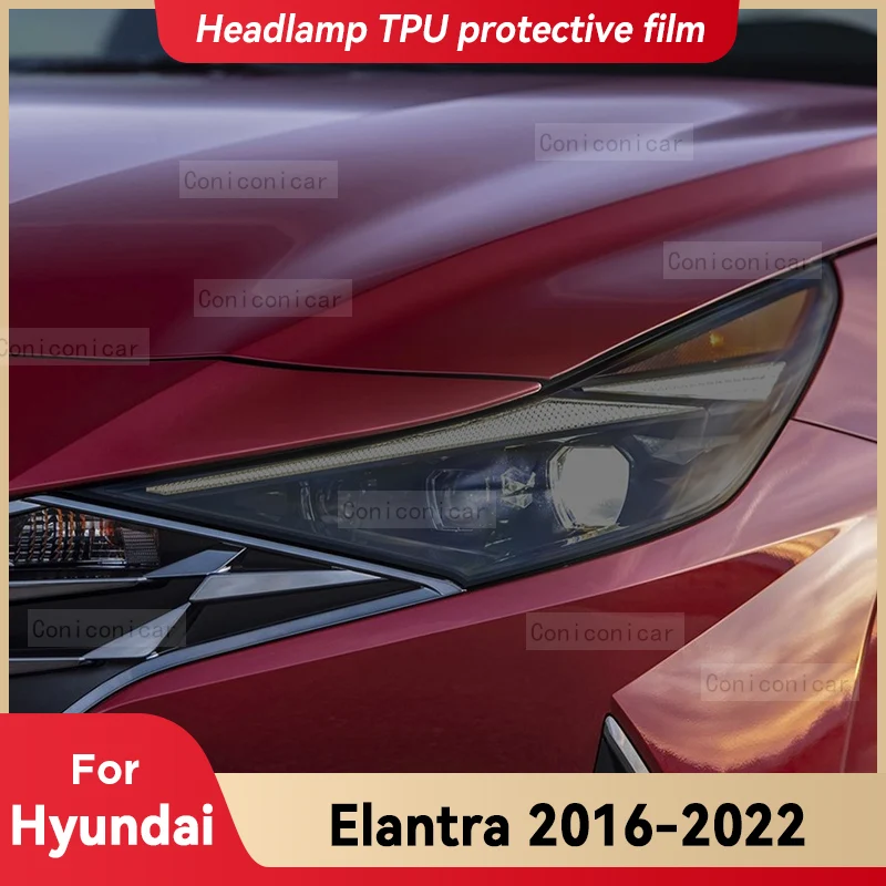 

For Hyundai Elantra GT Sport N Line 2016-2022 Car Headlight TPU Protective Cover Film Front Light Tint Change Color Sticker