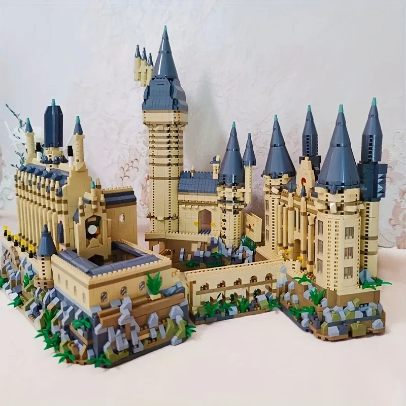 Micro Bricks City Creative Medieval Magic Castle Series School Architecture Palace Model Building Blocks Gifts Kid Assembly Toys