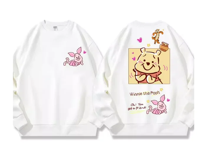 Disney Winnie The Pooh Joint Sweater Damen Rundhalsausschnitt Herbst und Winter Zweidimensionale Animation Periphere Kleidung Lose Mantel