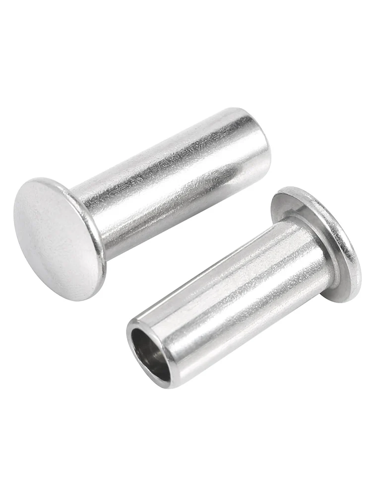 M1.5 M1.7 M2 M2.5 M3 M3.5 304 Stainless Steel Round Flat Truss Head Half Semi Hollow Shank Rivet Screw L=3-40mm GB873