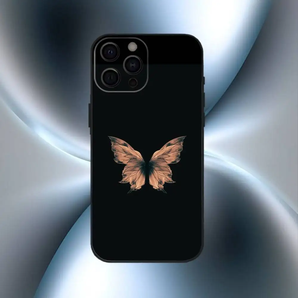 Coque de téléphone élégante à motif de chat, étui noir souple pour iPhone17,16,15,14,13,12,11 Plus,Pro Max