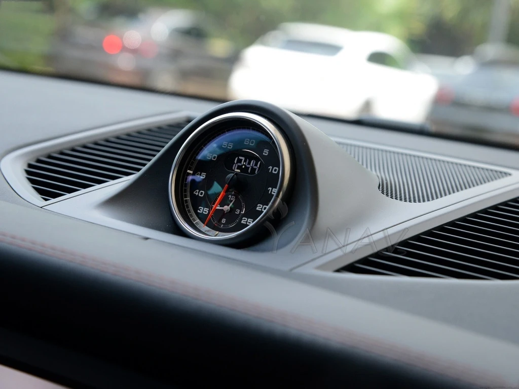 Interior Dashboard Compass Time Electronic Accessional Car Stopwatch Meter Clock for Porsche Macan 2014-2020