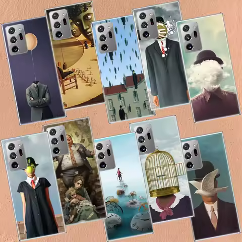 Rene Magritte Phone Case For Samsung Galaxy S22 Ultra S21 Plus S25 Edge S20 S24 S23 FE S10 Plus Cover Shell Clear TPU Protectiv