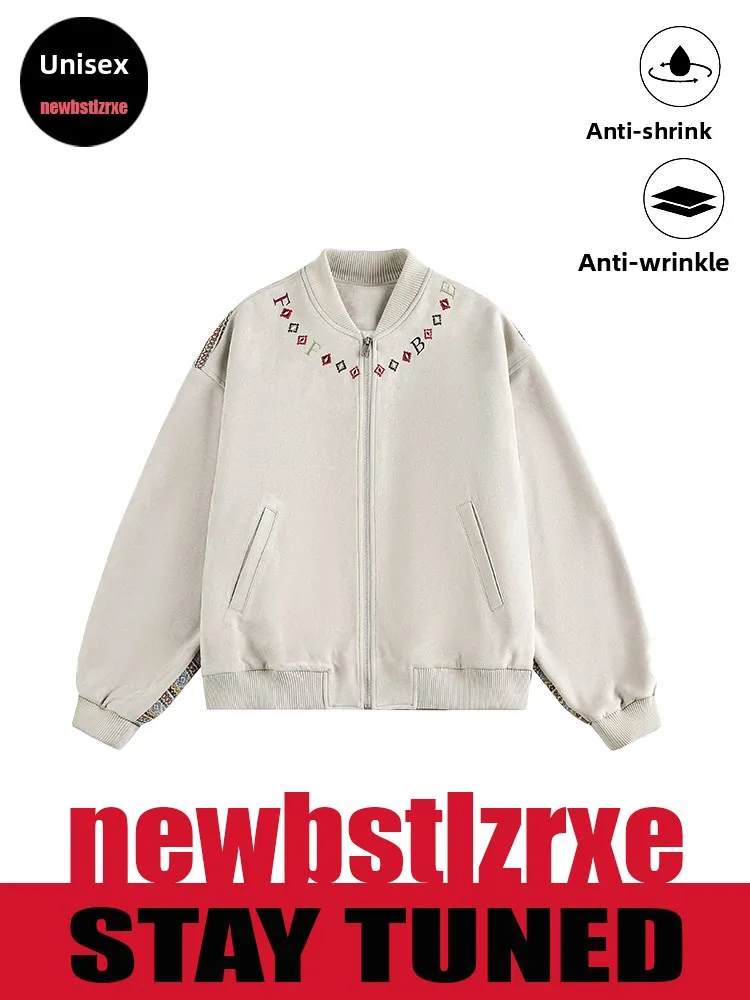 

Новый оригинальный магазин Bstlzrxe, американский этнический Sle, лоскутная замшевая бейсбольная куртка с вышивкой, модная верхняя одежда для мужчин