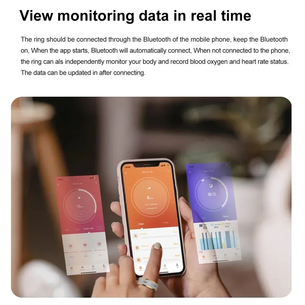 Anillo inteligente H01 para hombre y mujer, accesorio de pulsera resistente al agua IP68 con seguimiento de actividad deportiva, oxígeno en sangre, para Android e IOS, novedad de 2024