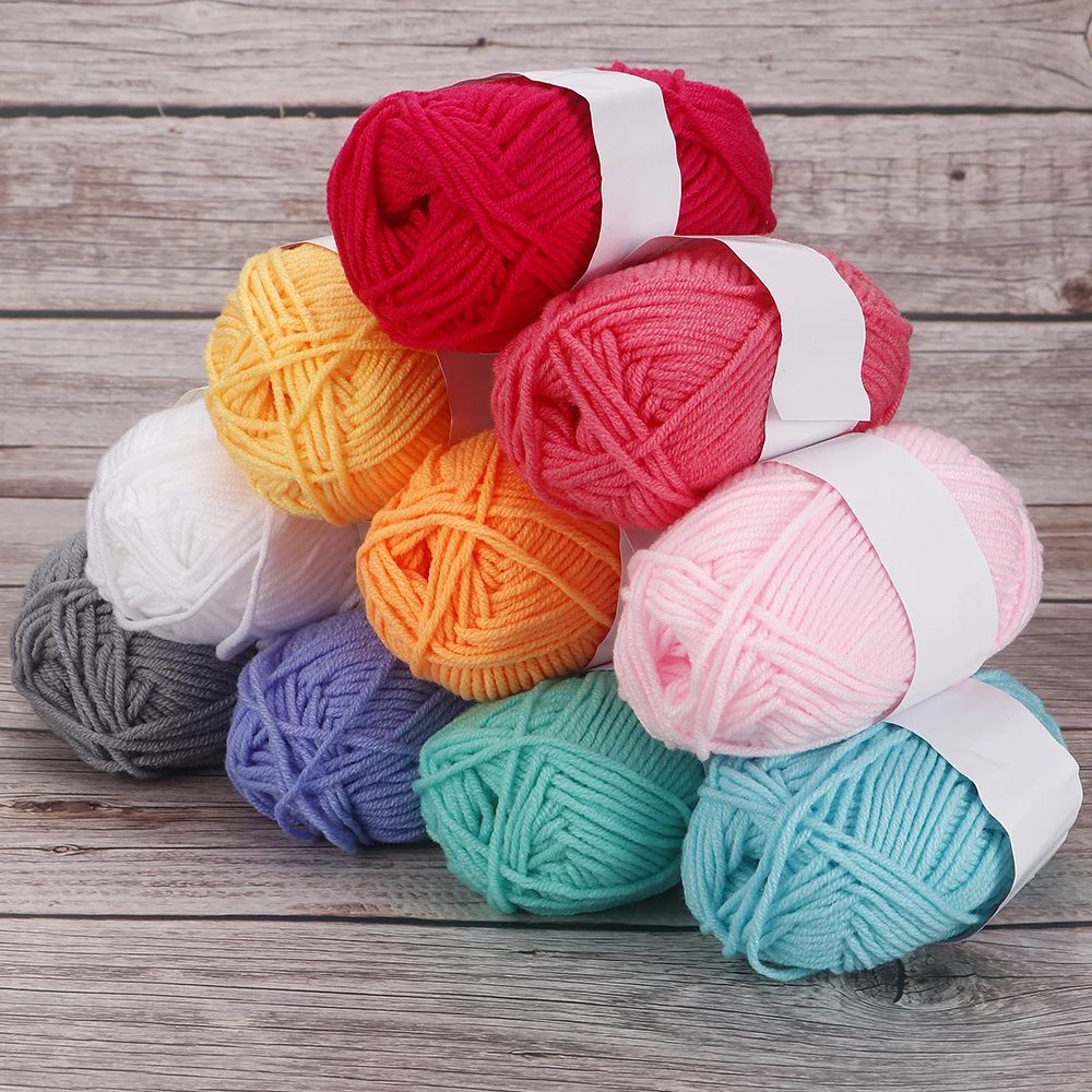 25(50)pcs/bag 4 Ply Milk Cotton Yarn For Hand Knitting Crocheting Scarves,Sweaters,Shawls,Blankets,Pet Toys,Various Handmade DIY