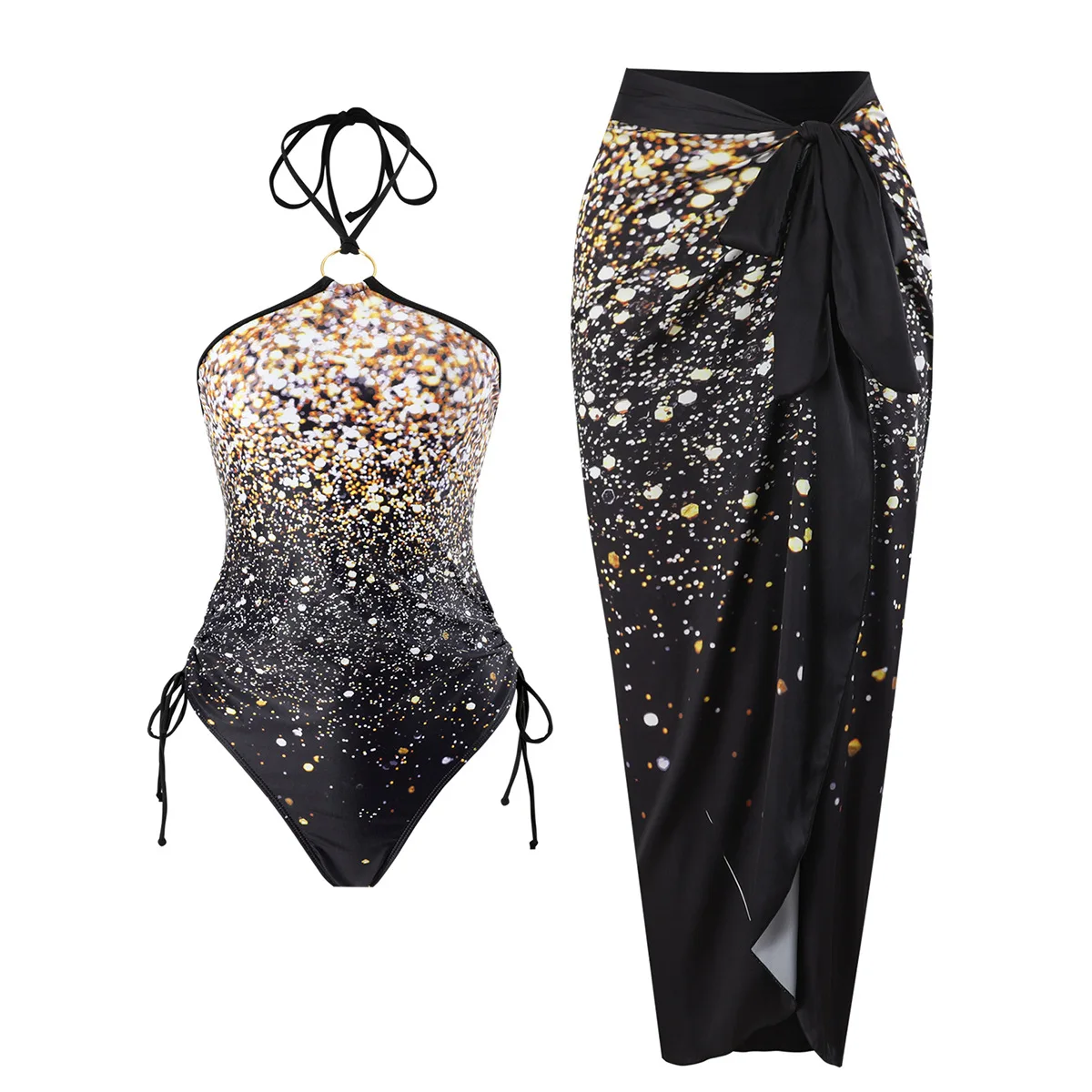 

2025 новый цельный купальник в европейском и американском стиле, женский облегающий и тонкий ретро-ремешок, солнцезащитное платье, цельный купальник из двух частей, горячий источник