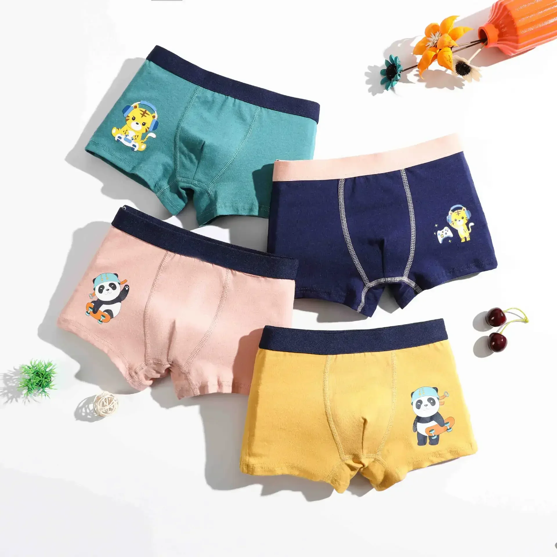 

4pc Kids Boys Boxer Children Cotton Underwear Boy Panties 2-12years