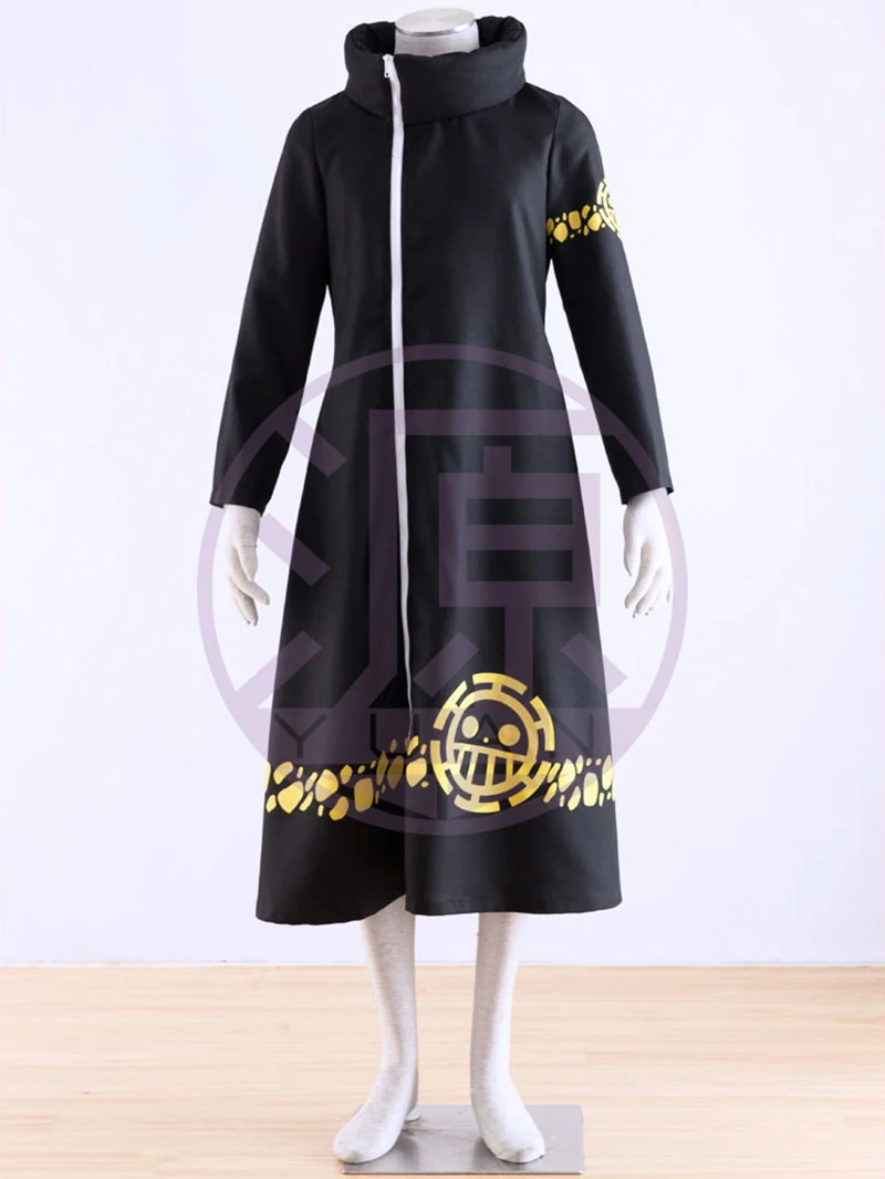 

Anime Trafalgar D Water Law 2nd Generation Cosplay Costumes Men Black Trench Long Coat Halloween Carnival Party Suit