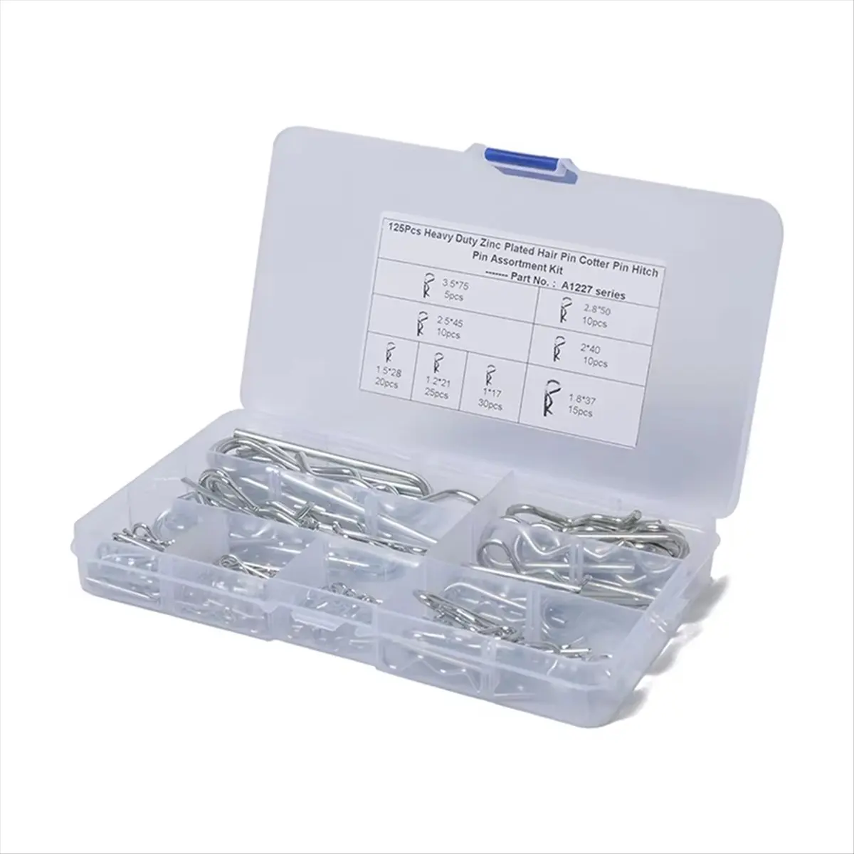 Top Sale 125 Pcs R Type Spring Cotter Pin M1 M1.2 M1.5 M1.8 M2 M2.5 M2.8 M3.5 Car Heavy Duty Split Clamp Hair Clip Hitch Tractor