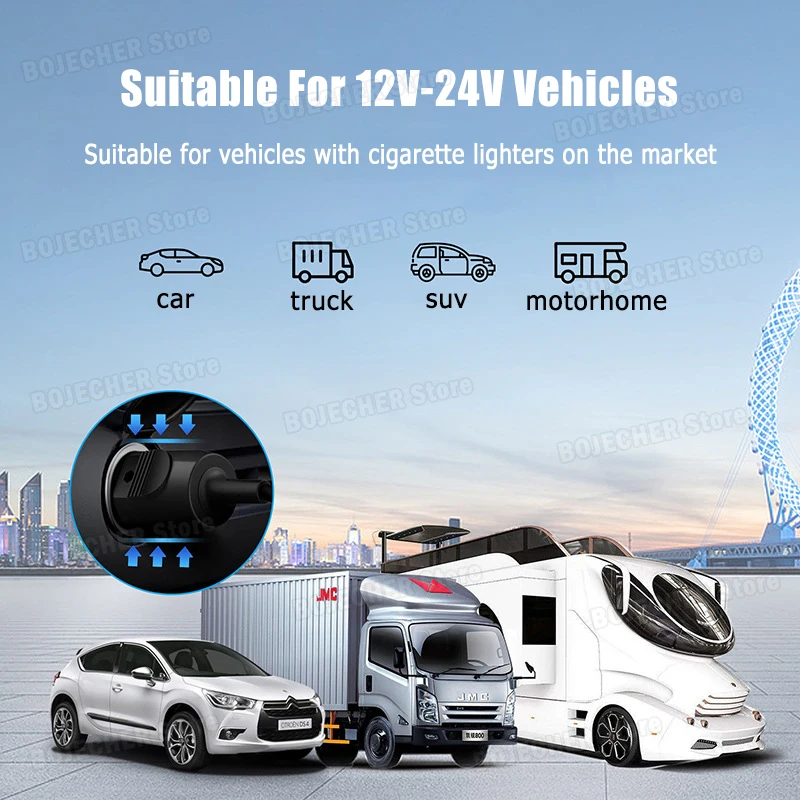 100W Max 12V-24V Universal Car Charger USB-C PD 5V 9V 12V 15V 3A 20V 5A For Lenovo Dell Laptops Tablets Phones TYPE-C Charger