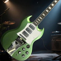 Free Shipping Green SG Electric Guitar Rosewood Neck  Mahogany Body 3H Pickups Mahogany Body Tuilp Tuners Handcrafted 22 Frets