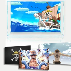 Aquarium Background Sticker -  One Piece Cartoon Anime HD 3D Poster Decoration - for 5-60 Gallon Fish Tanks Reptile Habitat