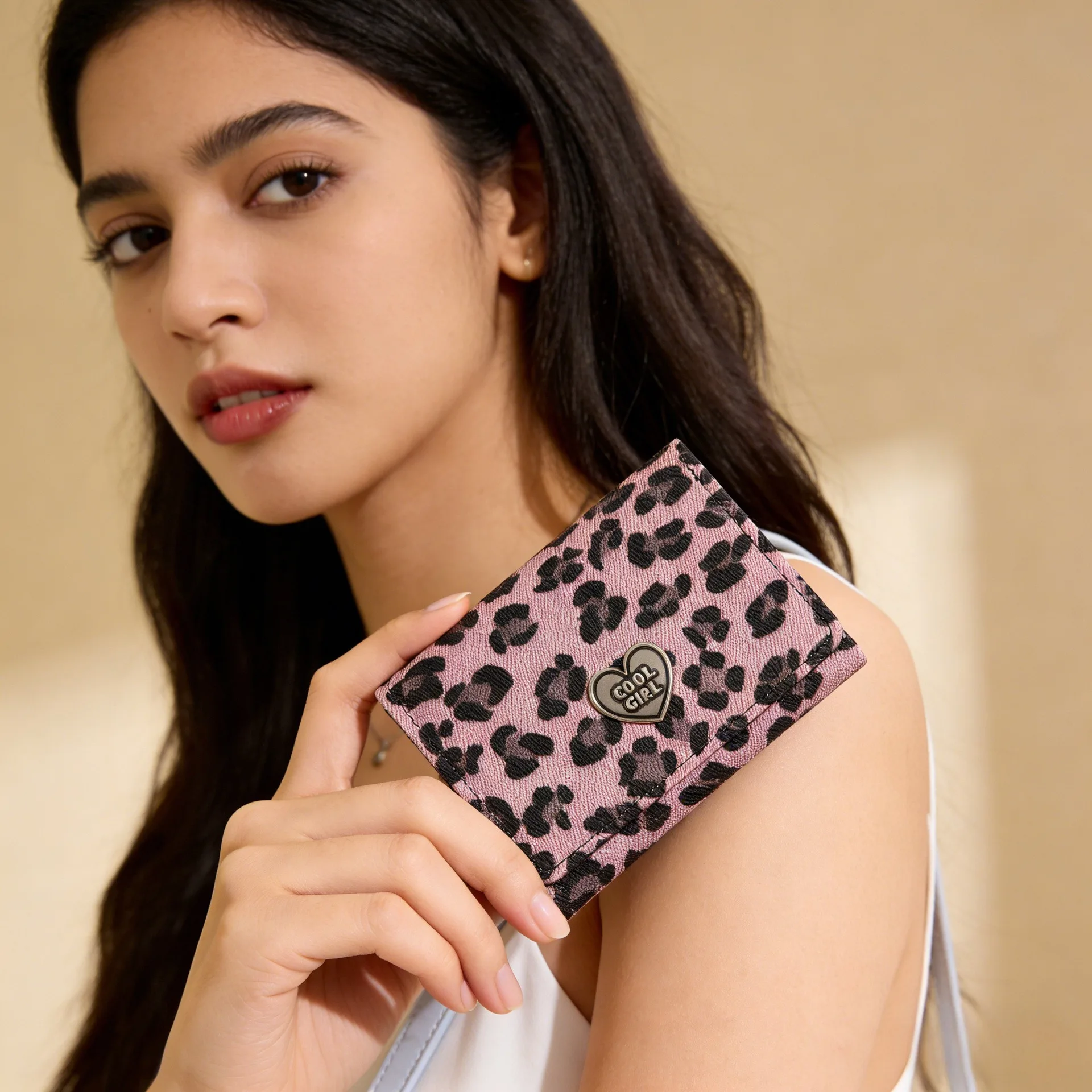 Portable Retro Leopard Print Coin Pouch Wallet Texture Multiple Card Short Square Purse Classic Korean Style PU Card Bag