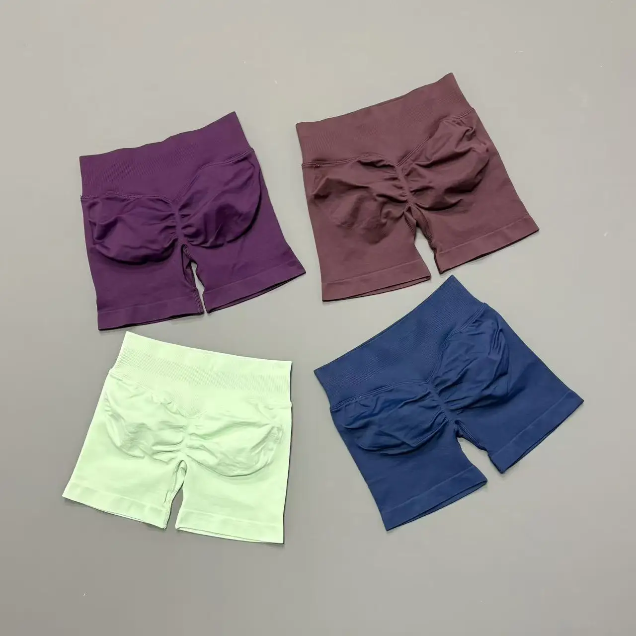HISTELLO Sports Shorts Low Waist Solid Color Seamless Butt Lifting High Stretch Breathable Yoga Gym Fitness Workout Shorts image 6