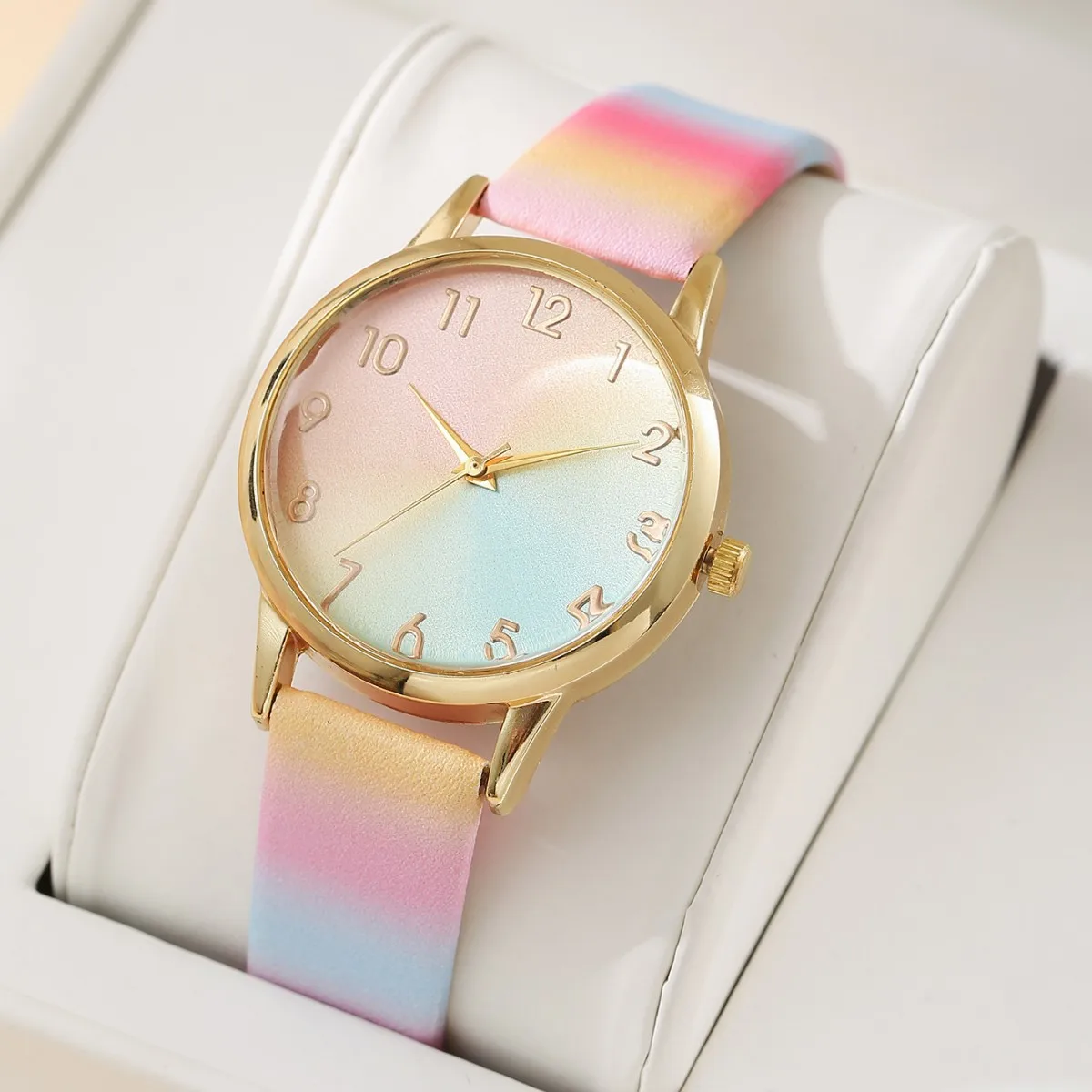 

Модные женские радужные часы с кожаным ремешком, наручные часы, повседневные женские часы, женские кварцевые часы Relogio Feminino Montre Femme