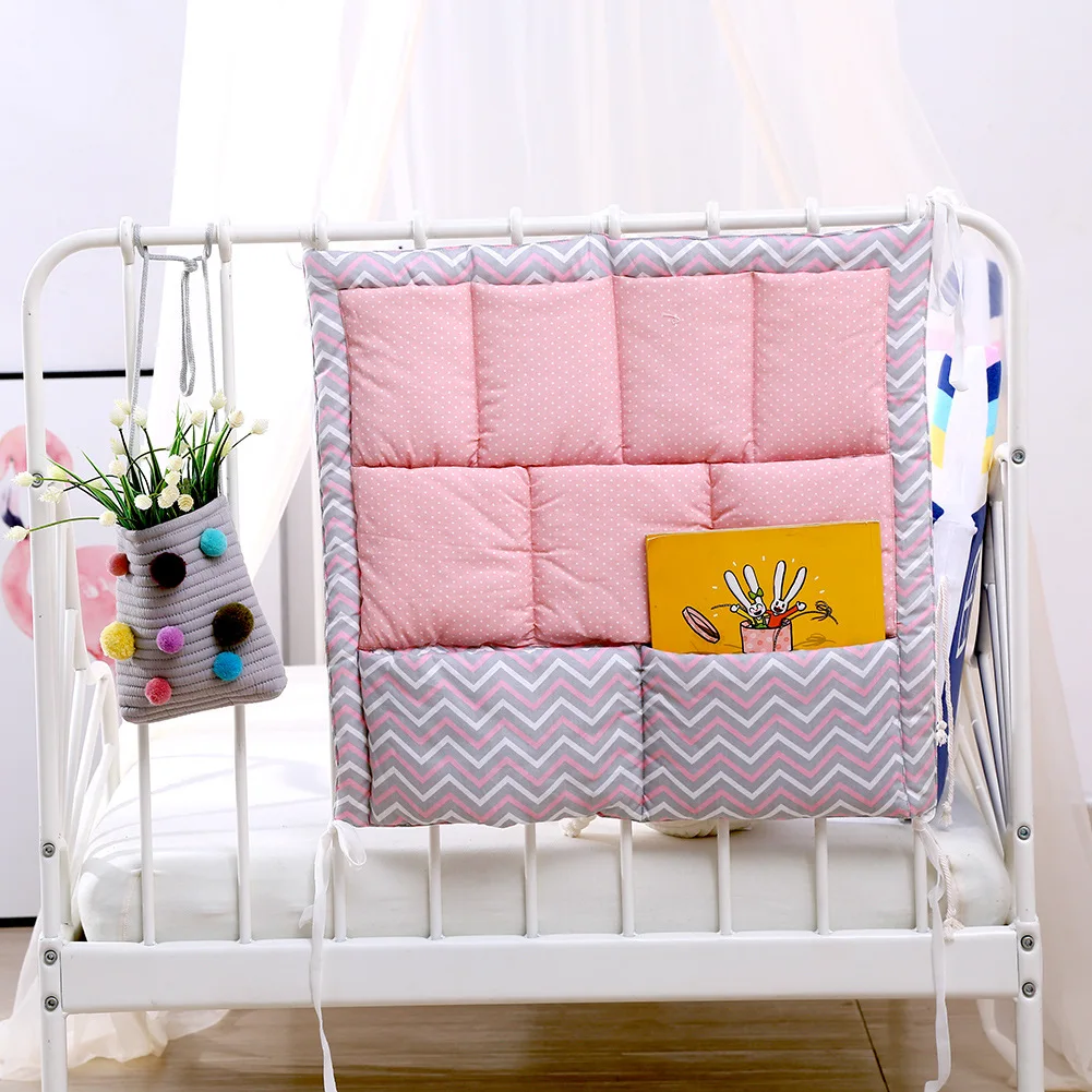 Cartoon Rooms Nursery Hanging Storage Bag Baby Cot Bed Crib Organizer Toy Diaper Pocket for Newborn Crib Bedding Set 50*60cm New