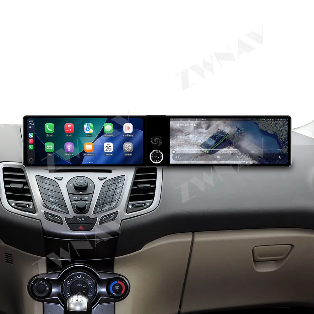 

Двойной 12,3-дюймовый сенсорный экран для Ford Fiesta 2009-2014, Android 13.0, GPS-навигация, CarPlay, мультимедийный проигрыватель, радиоприемник, головное устройство.