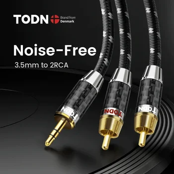 TODN Cable RCA estéreo HiFi 3,5mm a 2RCA Cable de Audio AUX RCA Jack 3,5 Y divisor para amplificadores Audio Cable de cine en casa RCA