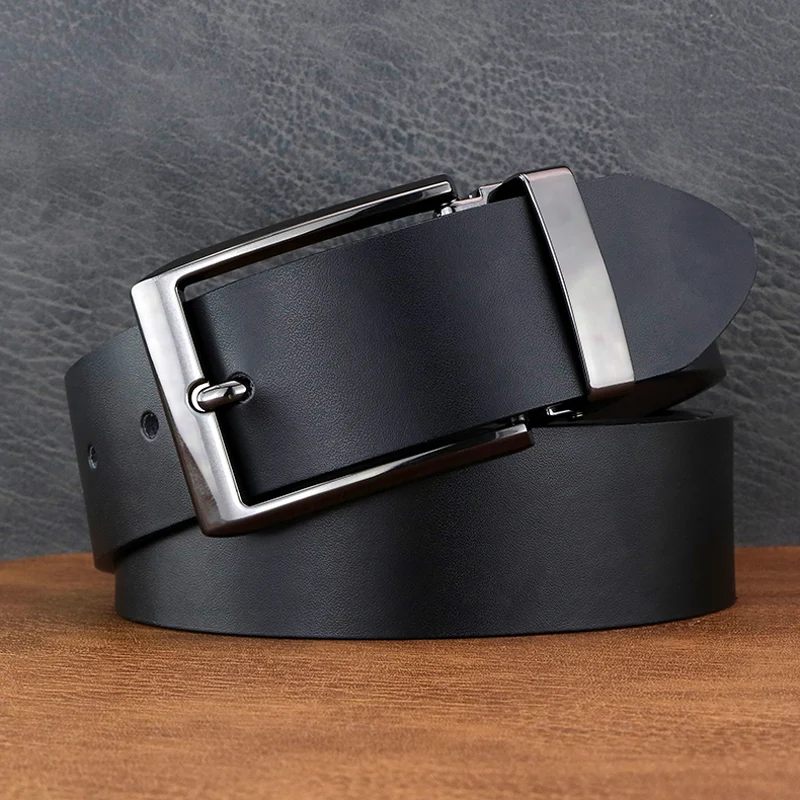 カジュアル男性デザイナーベルトビッグピンバックル高品質 3.8 センチメートル幅本革ウエストストラップジーンズセインチュールオム