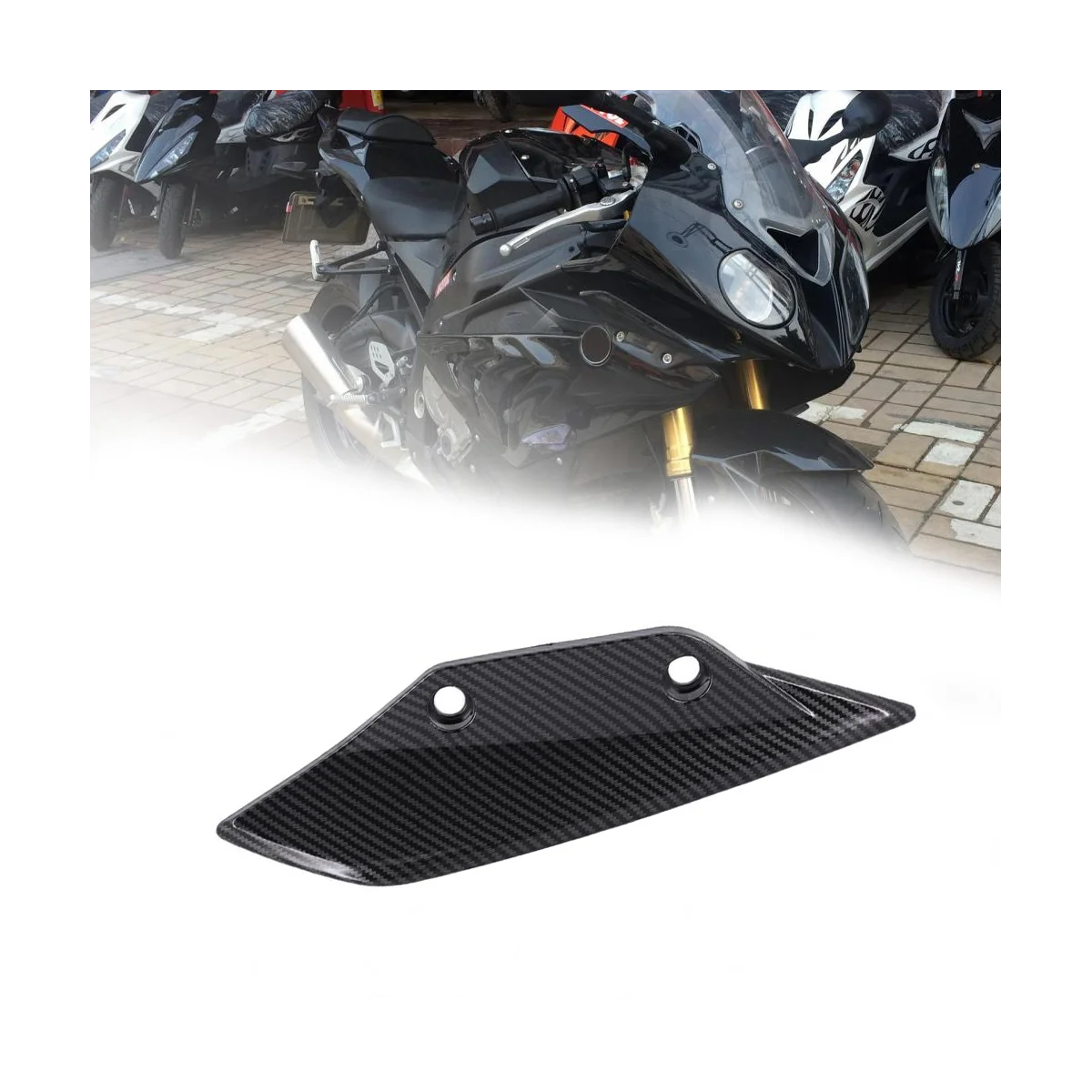 Cubierta de Panel de carenado delantero para motocicleta, alerones aerodinámicos de carbono para BMW S1000RR 2009 - 2014