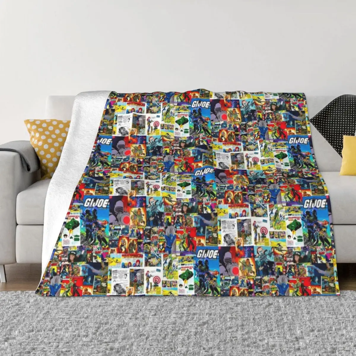 GI Joe in collage form Throw Blanket Weighted Blanket Winter bed blankets Bed Fashionable Blanket