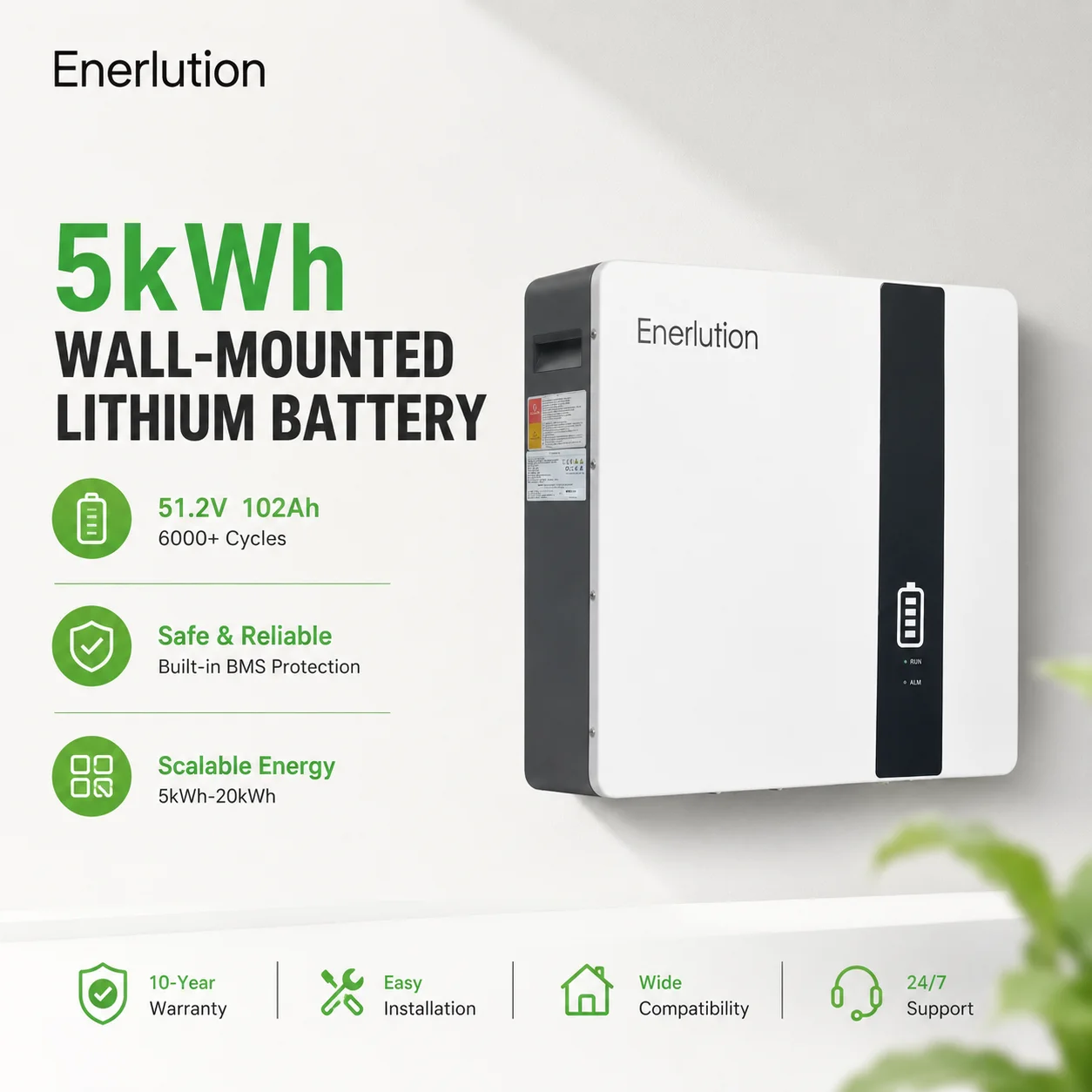 Hot Sale EU Warehouse Stock 5KW Wall Mounted Roller LV LiFePO4 Battery 51.2V 100Ah Home Storage