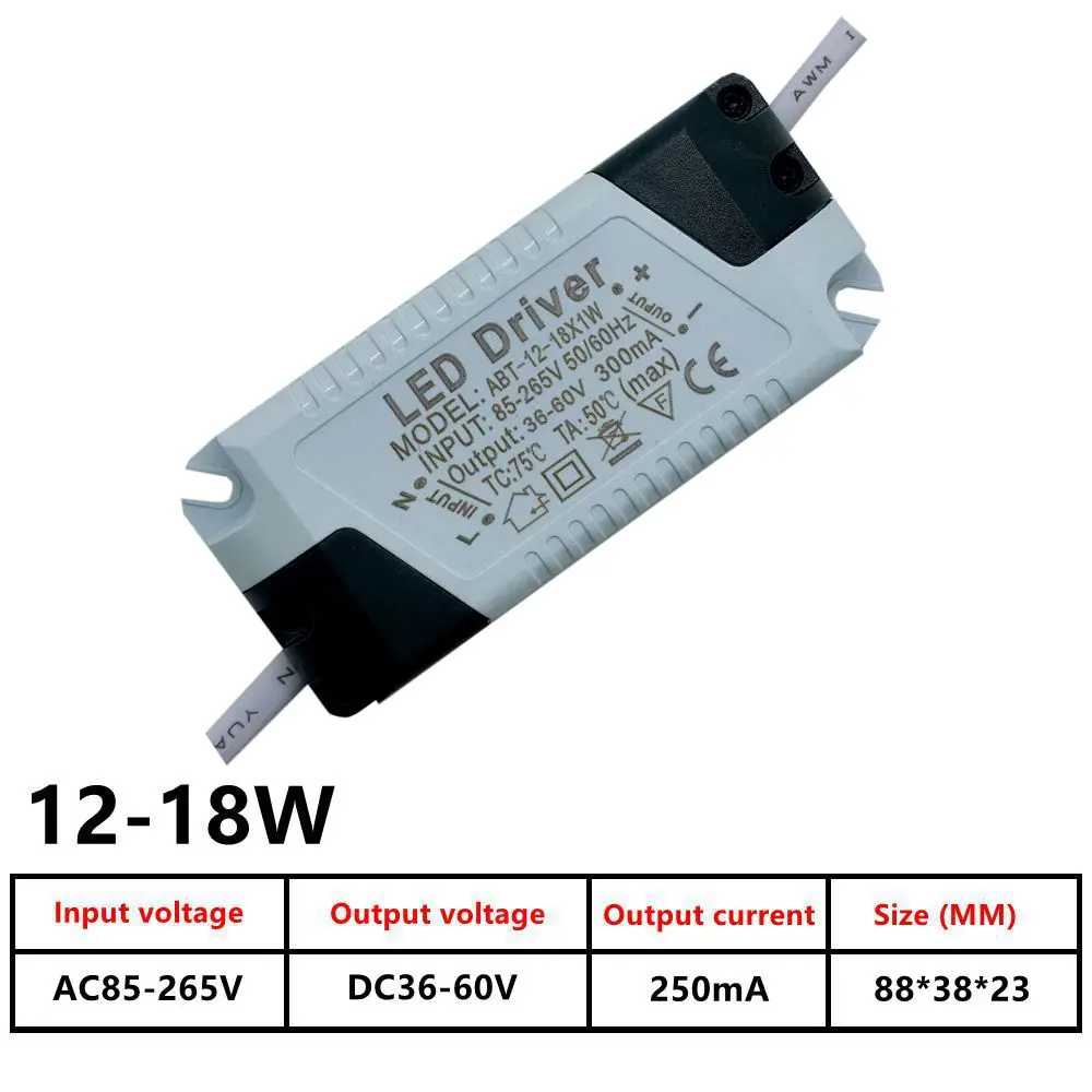 LED driver power supply 1-3W 3-5W 4-7W 8-12W 12-18W 18-24W 25-36W constant current isolation transformer LED lamp external power